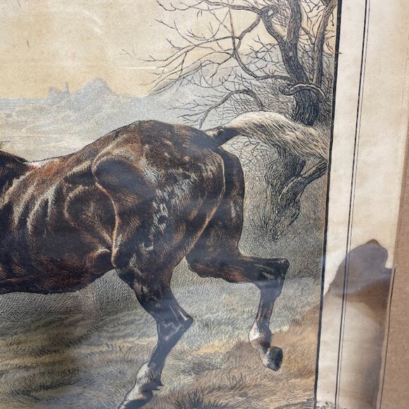 1930s Basil Bradley The Old Soldier Horses War Lithograph Print with Damage READ - Picture 4 of 16